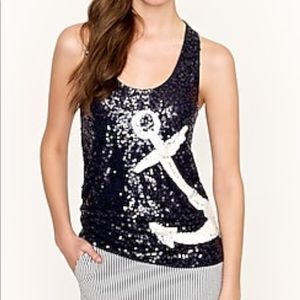 JCREW sequin anchor tank